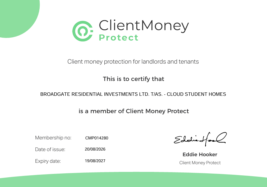 Client Money Protect certificate